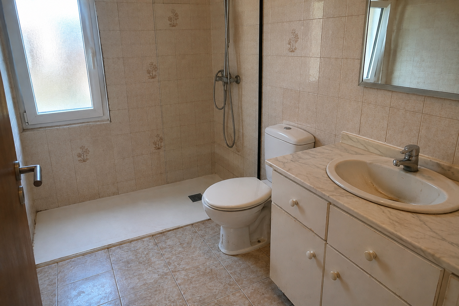 Baño en Llamaquique antes de una reforma de baño